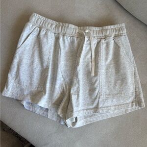 Light Gray Women's Cotton Blend Lounge Shorts & Long Sleeve